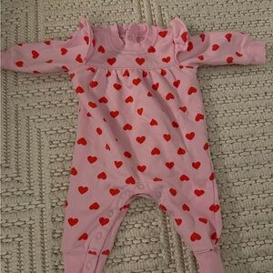 Carter's Pink One Piece with Red Hearts